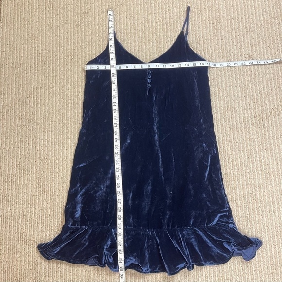 Rails Audrina Navy Silk Blend Slip Crushed Velvet Mini Dress Size Small Women - Picture 11 of 11